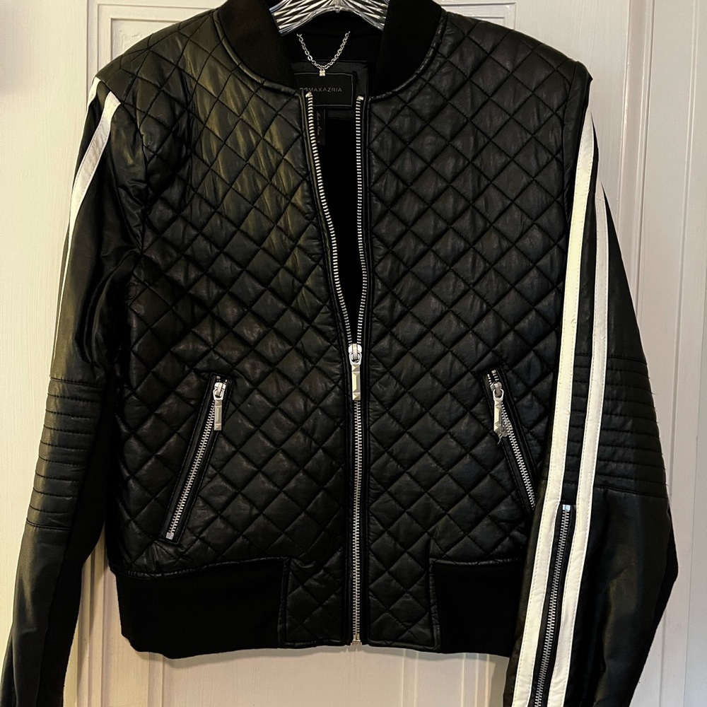 BCBG quilted leather jacket